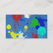 Blauw met Paint Splashes Visitekaartje (Achterkant)