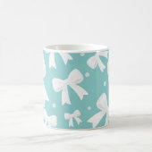 Blauw met parels en witte bogen Coquette Koffiemok (Center)