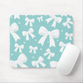 Blauw met parels en witte bogen Coquette Muismat (Met muis)