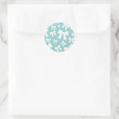 Blauw Met Parels Witte Strikken Coquette Bruidsdou Ronde Sticker (Tas)