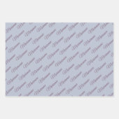 Blauw met pruimentekst. inpakpapier vel (Voorkant)