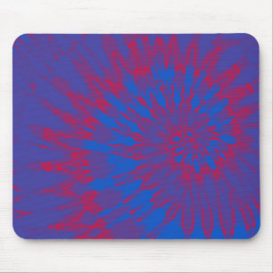 Blauw met rode spiraal muismat