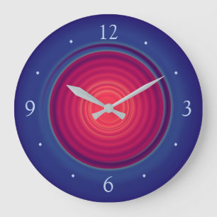  blauw met Roos Red Center>Wandklokken Grote Klok