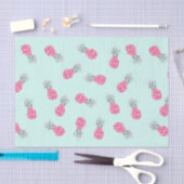 Blauw met roze ananas tissuepapier (Craft)