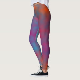 Blauw met roze en oranje stippen leggings