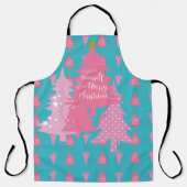 BLAUW MET ROZE KERSTBOOMEN SCHORT (Voorkant)
