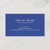 Blauw met rubber gestempeld nautisch anker thema visitekaartje (Achterkant)