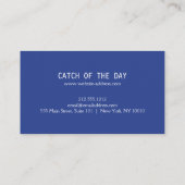 Blauw met rubber gestempelde vis Nautisch thema Visitekaartje (Achterkant)