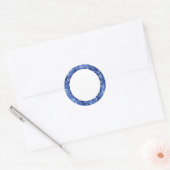 Blauw met Silver Heart Monogram Sticker (Envelop)