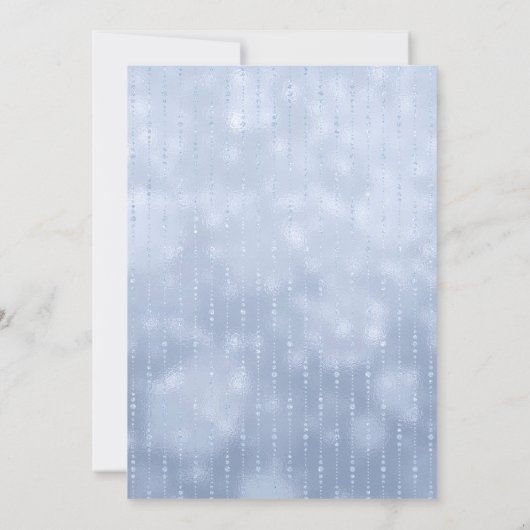 Blauw met Silver Snowflakes Holiday Party Kaart (Achterkant)