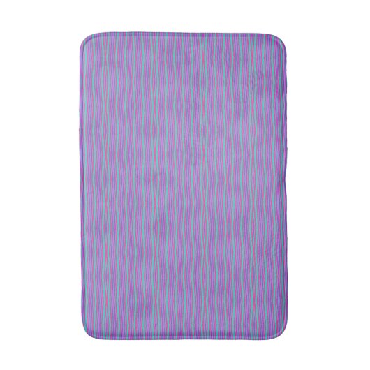 Blauw met Small Wavy Pattern Badmat (Voorkant Verticaal)
