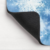 Blauw met sneeuwvlokken Waterverf Stijl Muismat (Hoek)