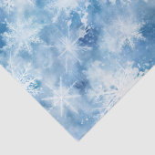 Blauw met sneeuwvlokken Waterverf Stijl Tissuepapier (Detail)