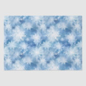 Blauw met sneeuwvlokken Waterverf Stijl Tissuepapier (Voorkant)