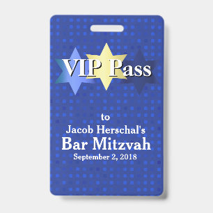 Blauw met sterren Bar Mitzvah VIP-feestbadge Badge