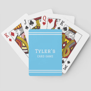 Blauw met streep Gepersonaliseerd Pokerkaarten