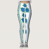 Blauw met strepen leggings (Voorkant)