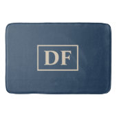 Blauw met Vanilla Initialen Bath Mat (Voorkant)