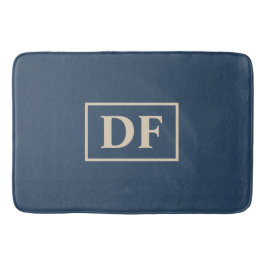 Blauw met Vanilla Initialen Bath Mat