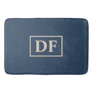Blauw met Vanilla Initialen Bath Mat
