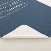 Blauw met vanilleseparen sherpa deken (3/4)