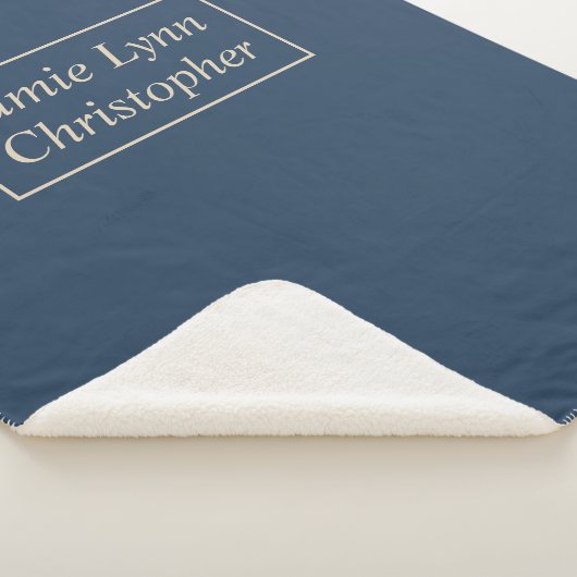 Blauw met vanilleseparen sherpa deken (3/4)