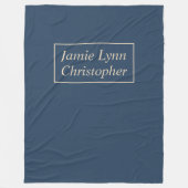 Blauw met vanillesparen Names Fleece Blanket (Voorkant)