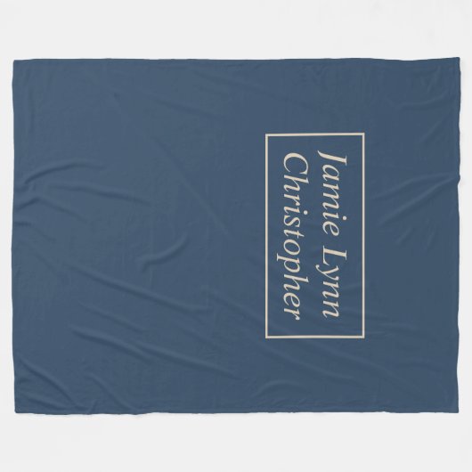 Blauw met vanillesparen Names Fleece Blanket (Voorkant (Horizontaal))