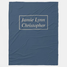 Blauw met vanillesparen Names Fleece Blanket Deken