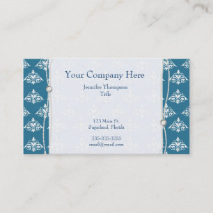 Blauw met Visitekaartje Pearls Damask
