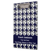 Blauw met Voetbal Patroon voor Coach, Naam, Klembord (Links)