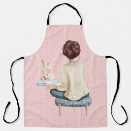 BLAUW MET VROUWENKRUK EN STAPEL BOEKEN SCHORT