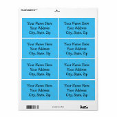 Blauw met waterbellen etiket (Full Sheet)