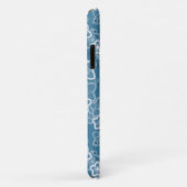 Blauw met wit, blauw, bloemen, bloemig, rustiek, f Case-Mate iPhone case (Achterkant/rechts)
