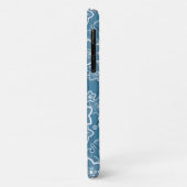 Blauw met wit, blauw, bloemen, bloemig, rustiek, f Case-Mate iPhone case (Achterkant/links)
