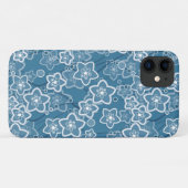 Blauw met wit, blauw, bloemen, bloemig, rustiek, f Case-Mate iPhone case (Achterkant (horizontaal))