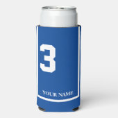 Blauw met Wit Paard 3 Zadeldoek Custom Seltzer Blikjeskoeler (Seltzer Achterkant)