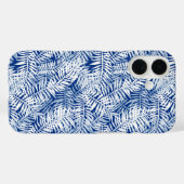 Blauw met wit tropisch patroon Case-Mate iPhone case (Achterkant (horizontaal))