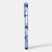 Blauw met wit tropisch patroon Case-Mate iPhone case (Achterkant / Links)