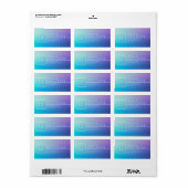 Blauw met wit verloop en monogram retouradres etiket (Full Sheet)