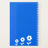 Blauw met witte bloemen, aangepaste naamplanner planner (Achterkant)