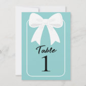 Blauw met witte bogen Coquette Tafelnummer (Voorkant)