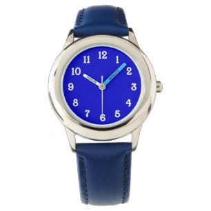 Blauw met witte cijfers horloge