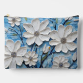 BLAUW MET WITTE DAISY TEXTUUR LOOK BLOEMEN ETUI (Voorkant)
