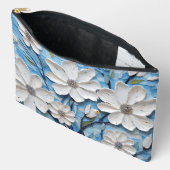BLAUW MET WITTE DAISY TEXTUUR LOOK BLOEMEN ETUI (Open)