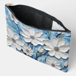 BLAUW MET WITTE DAISY TEXTUUR LOOK BLOEMEN ETUI