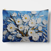 BLAUW MET WITTE EN GELE TEXTUUR LOOK BLOEMEN ETUI (Voorkant)