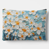 BLAUW MET WITTE EN GELE TEXTUUR LOOK BLOEMEN ETUI (Voorkant)