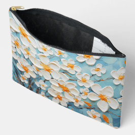 BLAUW MET WITTE EN GELE TEXTUUR LOOK BLOEMEN ETUI