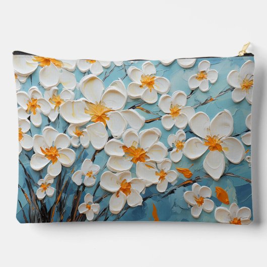 BLAUW MET WITTE EN GELE TEXTUUR LOOK BLOEMEN ETUI (Achterkant)